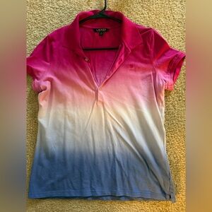 Ralph Lauren Pink and Blue Ombre Button Down Shirt